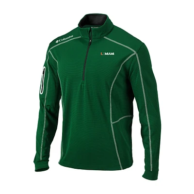 Men's Columbia Miami Hurricanes Omni-Wick Shotgun Quarter-Zip Pullover