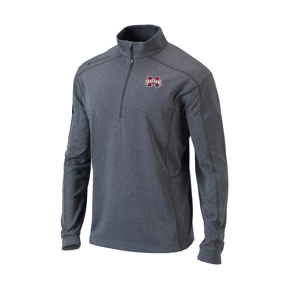 Men's Columbia Gray Mississippi State Bulldogs Omni-Wick Shotgun Quarter-Zip Pullover