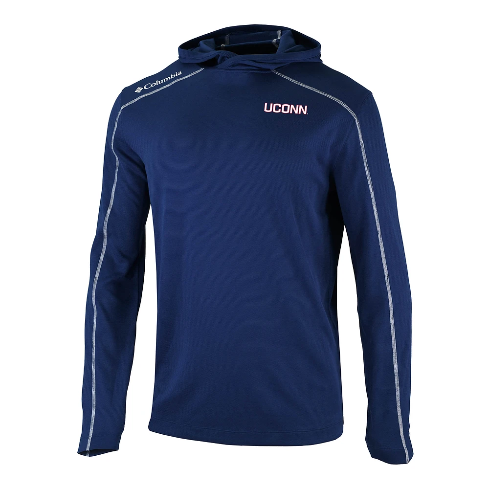 Men's Columbia Navy UConn Huskies Shotgun Long Hoodie T-Shirt