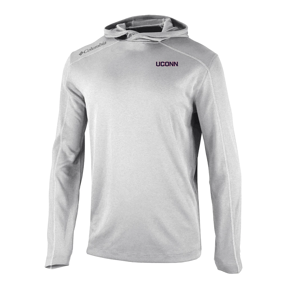 Men's Columbia Gray UConn Huskies Shotgun Long Hoodie T-Shirt