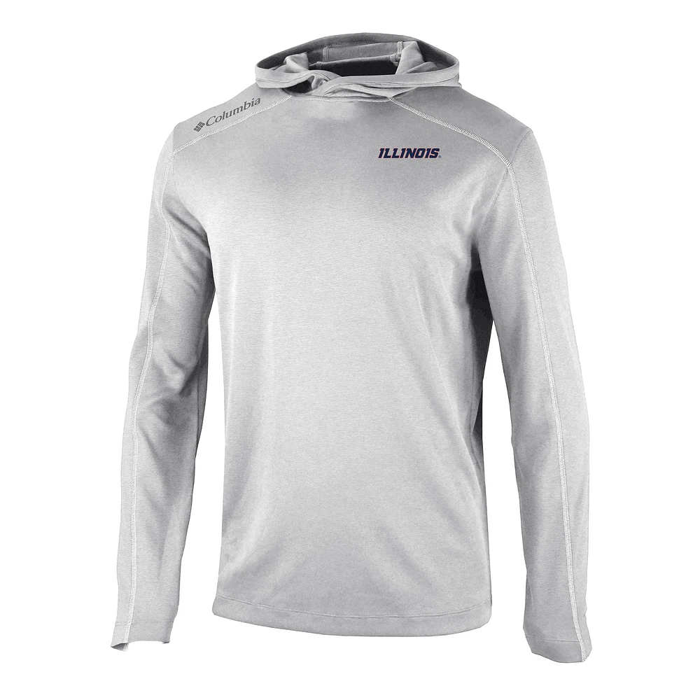 Men's Columbia Gray Illinois Fighting Illini Shotgun Long Hoodie T-Shirt