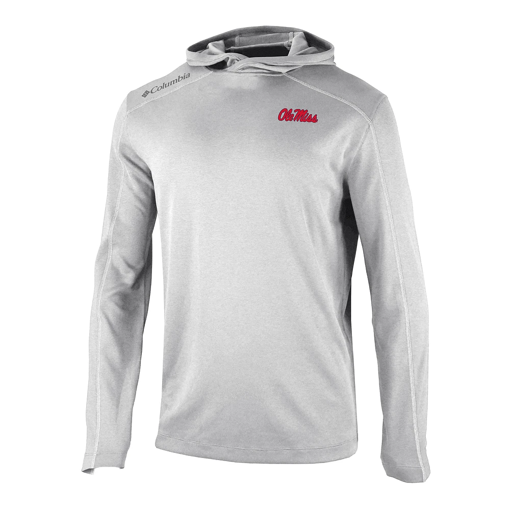 Men's Columbia Gray Ole Miss Rebels Shotgun Long Hoodie T-Shirt