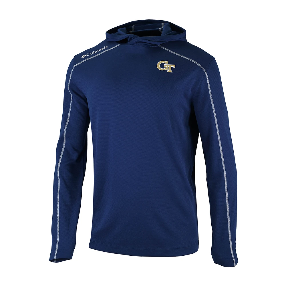 Men's Columbia Navy Georgia Tech Yellow Jackets Shotgun Pullover Hoodie