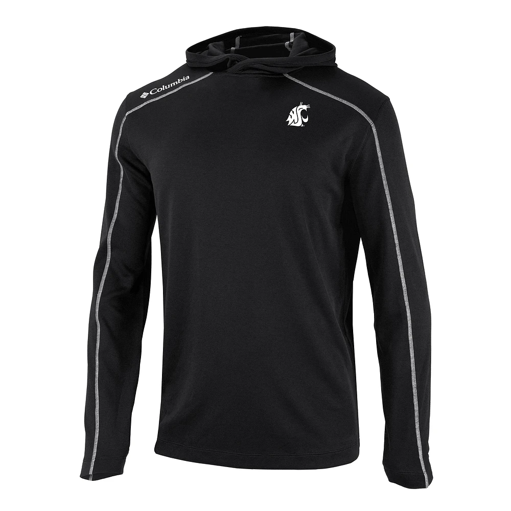 Men's Columbia Black Washington State Cougars Shotgun Long Hoodie T-Shirt