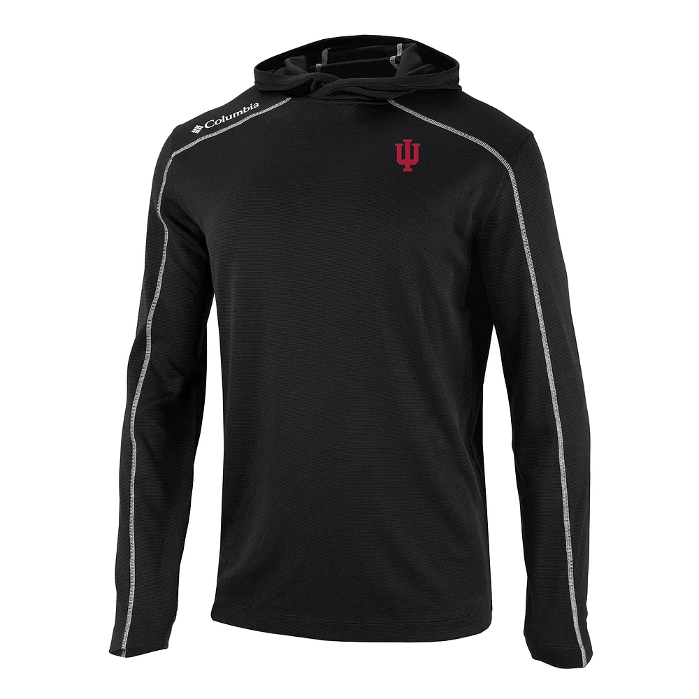 Men's Columbia Black Indiana Hoosiers Shotgun Long Hoodie T-Shirt