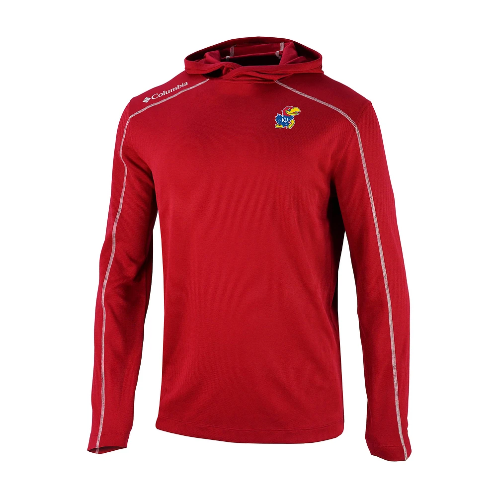 Men's Columbia Red Kansas Jayhawks Shotgun Pullover Hoodie