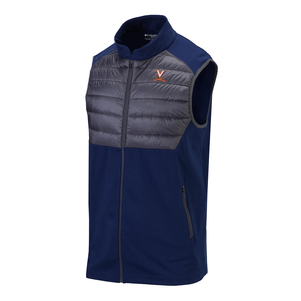 Men's Columbia Navy Virginia Cavaliers Omni-Wick The Element Full-Zip Vest