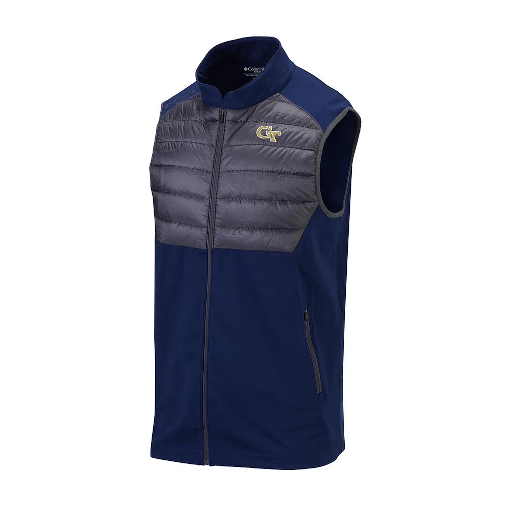 Men's Columbia Navy Georgia Tech Yellow Jackets Omni-Wick The Element Full-Zip Vest