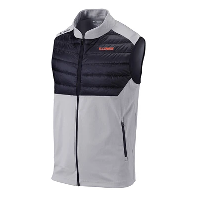 Men's Columbia Gray Illinois Fighting Illini Omni-Wick The Element Full-Zip Vest