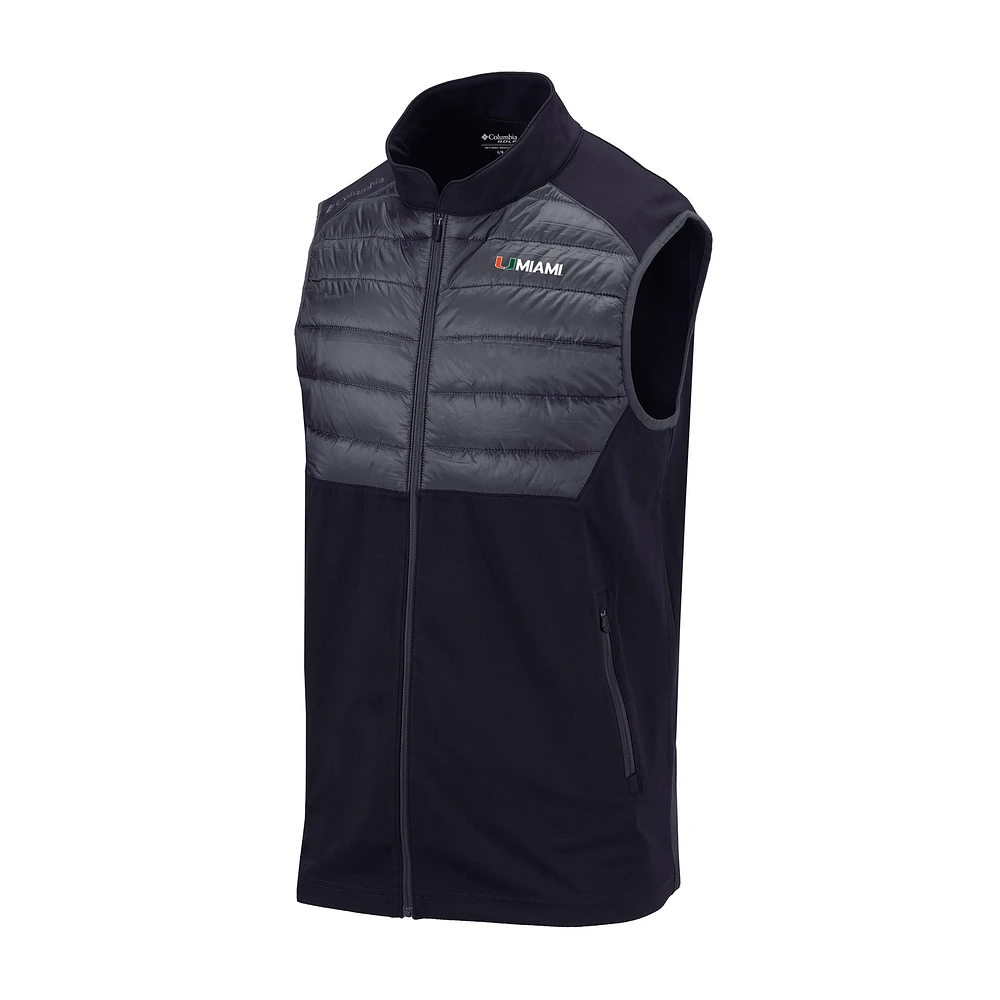 Men's Columbia Miami Hurricanes Omni-Wick The Element Full-Zip Vest