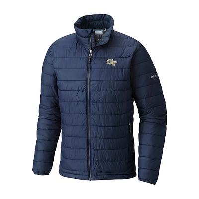 Men's Columbia Navy Georgia Tech Yellow Jackets Powder Lite Omni-Heat Reflective Full-Zip Jacket