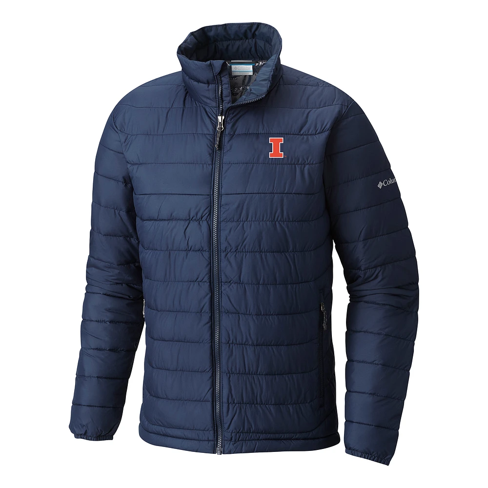 Men's Columbia Navy Illinois Fighting Illini Powder Lite Omni-Heat Reflective Full-Zip Jacket