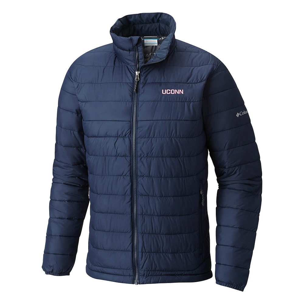 Men's Columbia Navy UConn Huskies Powder Lite Omni-Heat Reflective Full-Zip Jacket