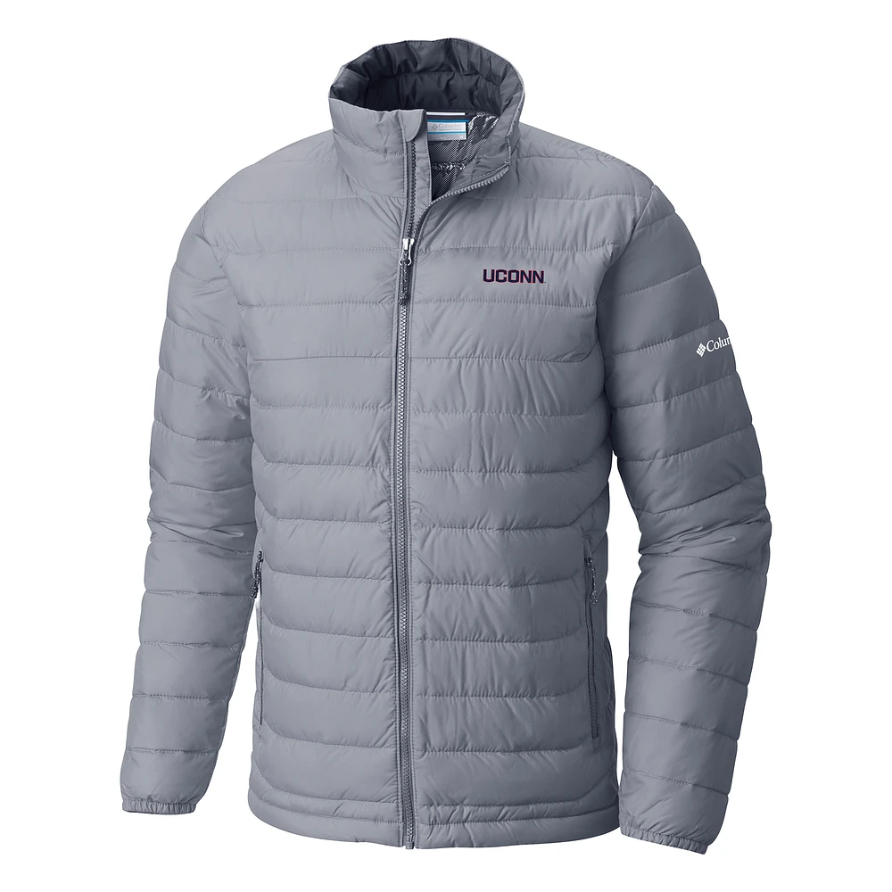 Men's Columbia Gray UConn Huskies Powder Lite Omni-Heat Reflective Full-Zip Jacket