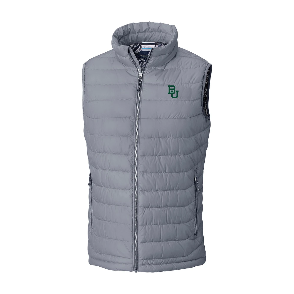 Men's Columbia Gray Baylor Bears Powder Lite Omni-Heat Full-Zip Vest