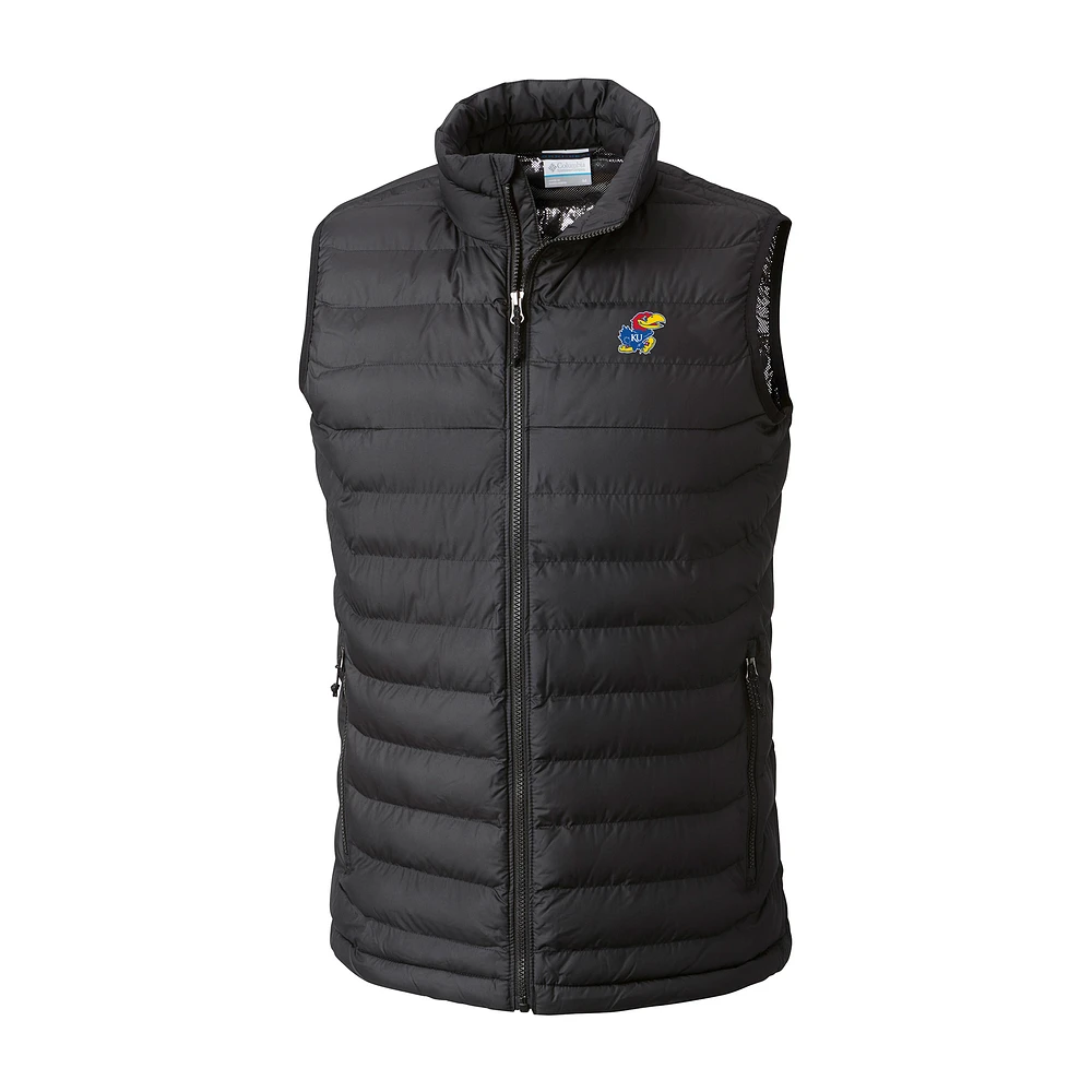 Men's Columbia Black Kansas Jayhawks Powder Lite Omni-Heat Full-Zip Vest