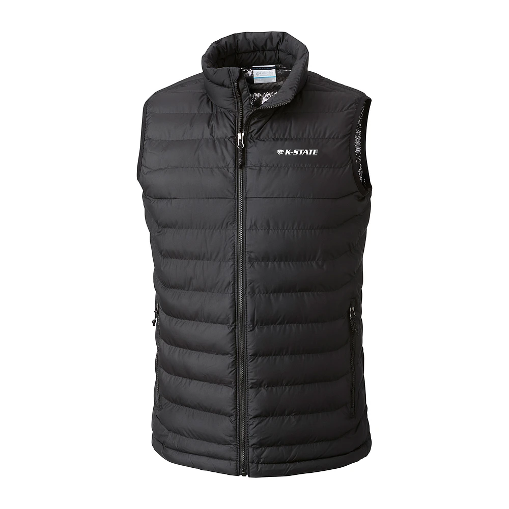 Men's Columbia Black Kansas State Wildcats Powder Lite Omni-Heat Full-Zip Vest