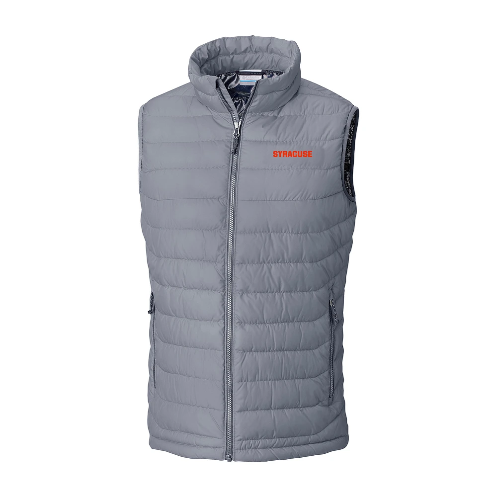 Men's Columbia Gray Syracuse Orange Powder Lite Omni-Heat Full-Zip Vest