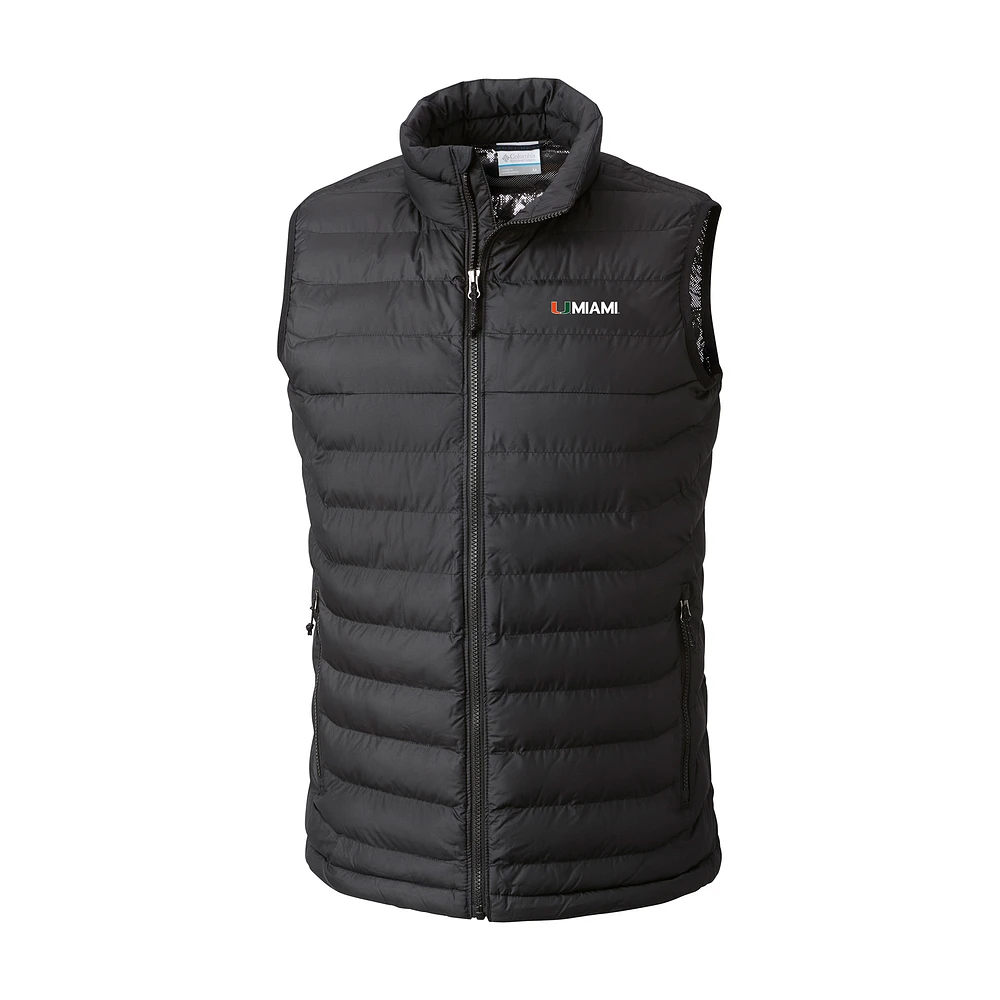 Men's Columbia Black Miami Hurricanes Powder Lite Omni-Heat Full-Zip Vest