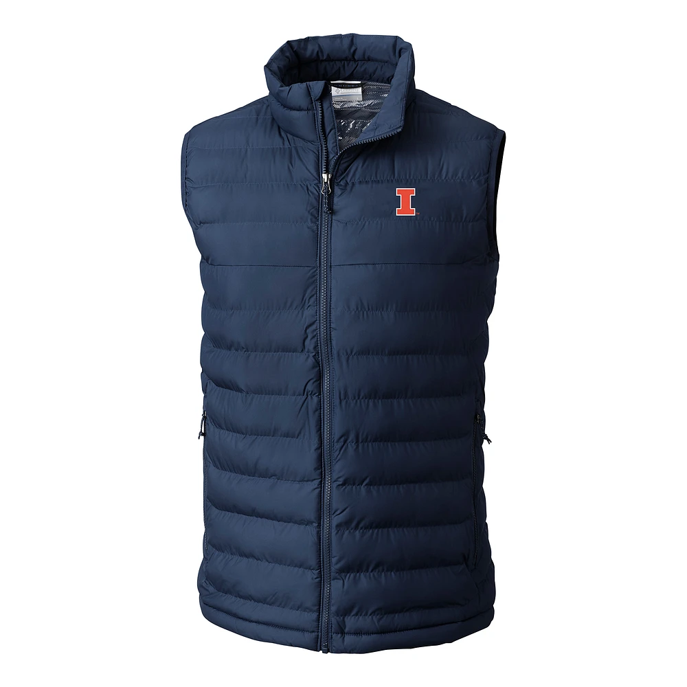 Men's Columbia Navy Illinois Fighting Illini Powder Lite Omni-Heat Full-Zip Vest