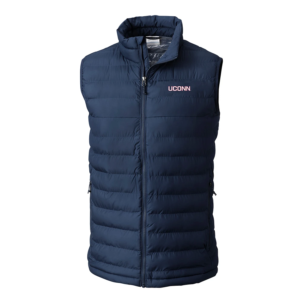 Men's Columbia Navy UConn Huskies Powder Lite Omni-Heat Full-Zip Vest