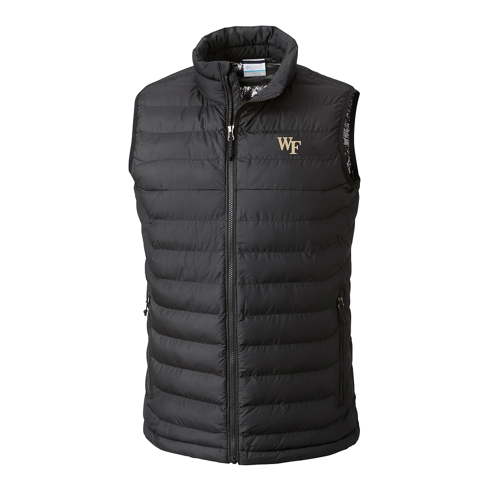 Men's Columbia Black Wake Forest Demon Deacons Powder Lite Omni-Heat Full-Zip Vest