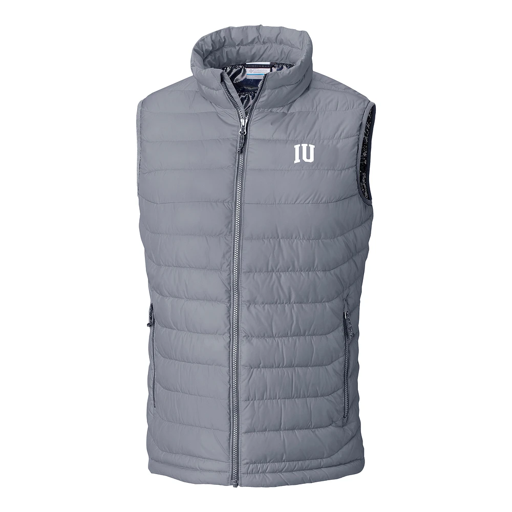 Men's Columbia Gray Indiana Hoosiers Powder Lite Omni-Heat Full-Zip Vest