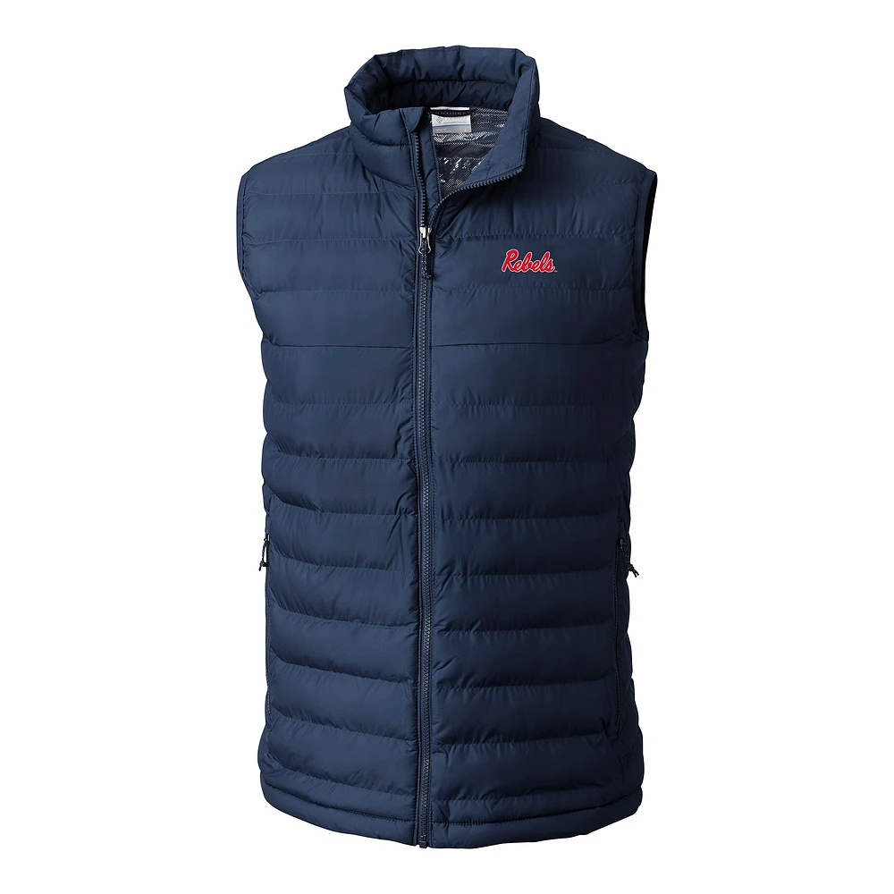 Men's Columbia Navy Ole Miss Rebels Powder Lite Omni-Heat Full-Zip Vest