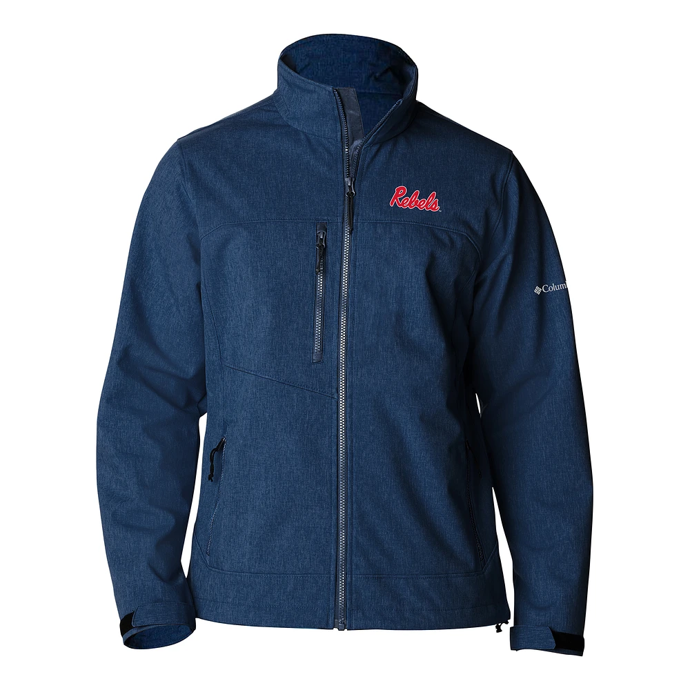 Men's Columbia Navy Ole Miss Rebels Ascender II Full-Zip Softshell Jacket
