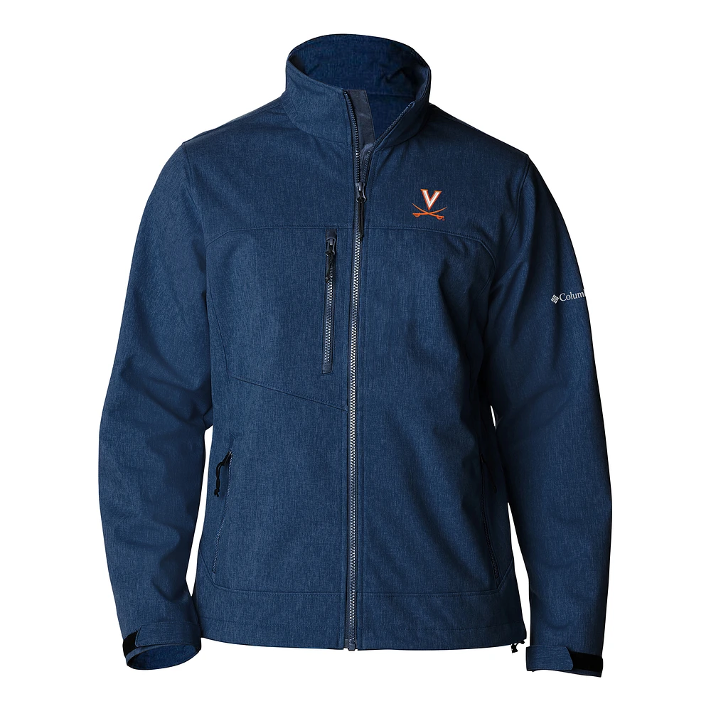 Men's Columbia Navy Virginia Cavaliers Ascender II Full-Zip Softshell Jacket