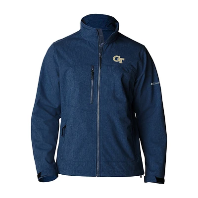 Men's Columbia Navy Georgia Tech Yellow Jackets Ascender II Full-Zip Softshell Jacket