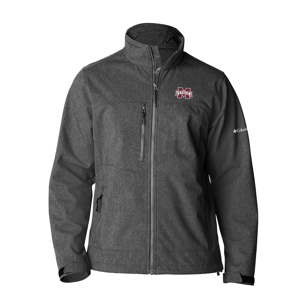 Men's Columbia Gray Mississippi State Bulldogs Ascender II Full-Zip Softshell Jacket
