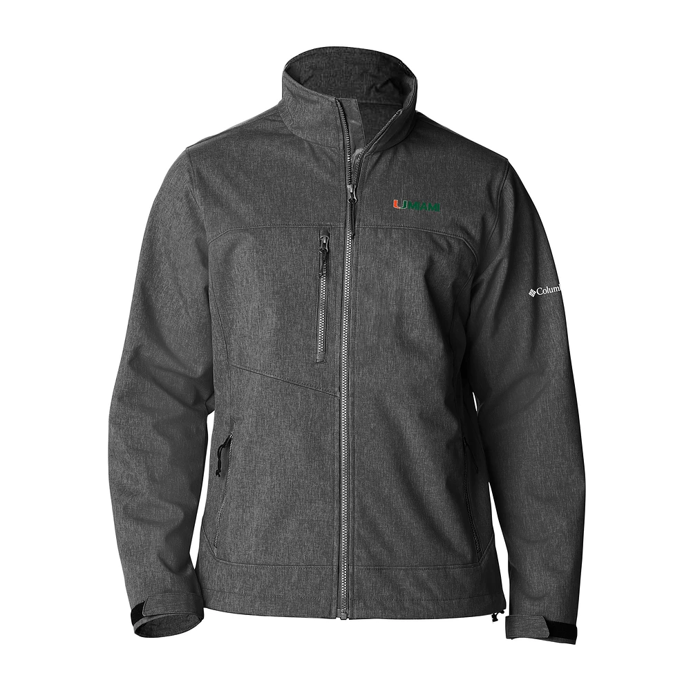 Men's Columbia Gray Miami Hurricanes Ascender II Full-Zip Softshell Jacket
