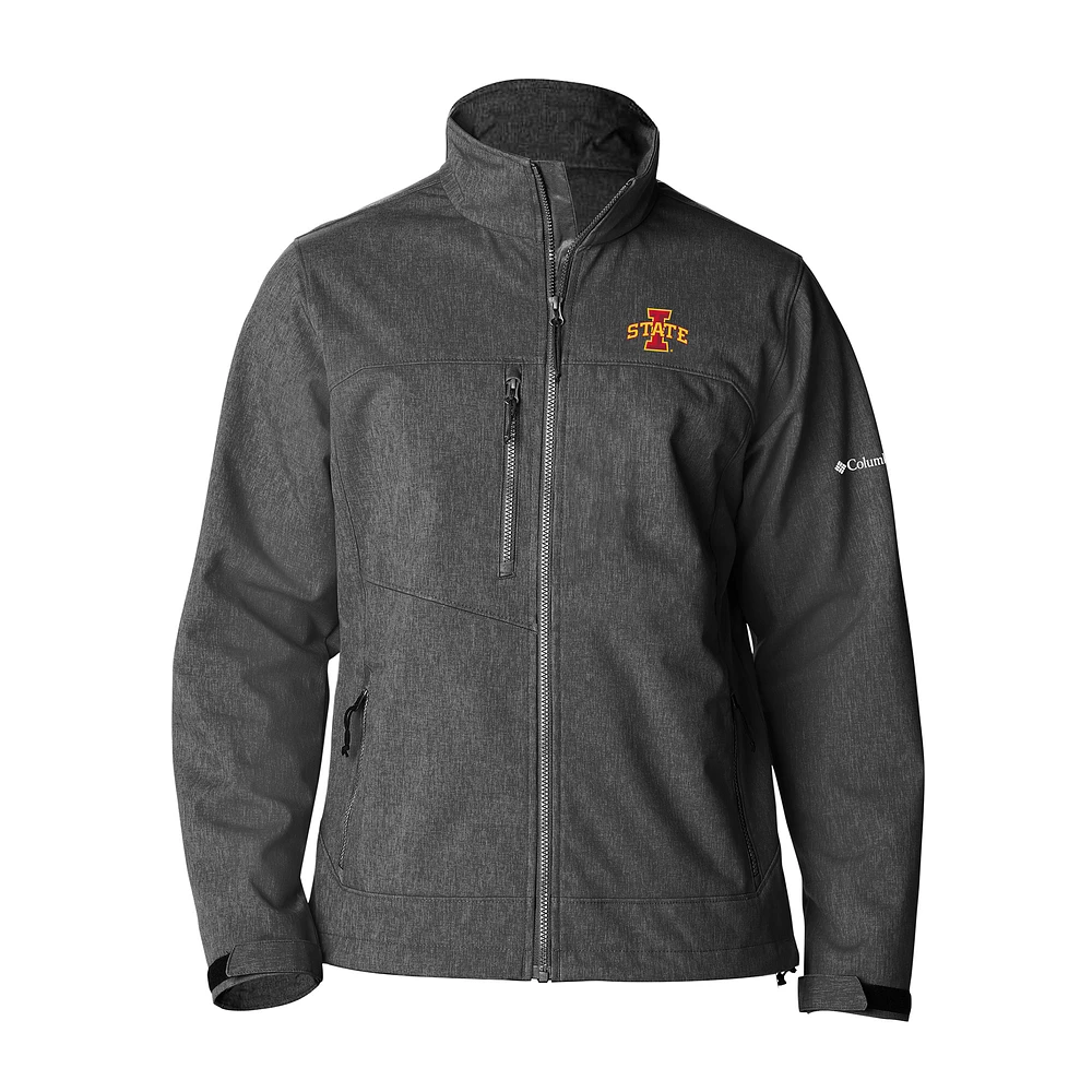 Men's Columbia Gray Iowa State Cyclones Ascender II Full-Zip Softshell Jacket