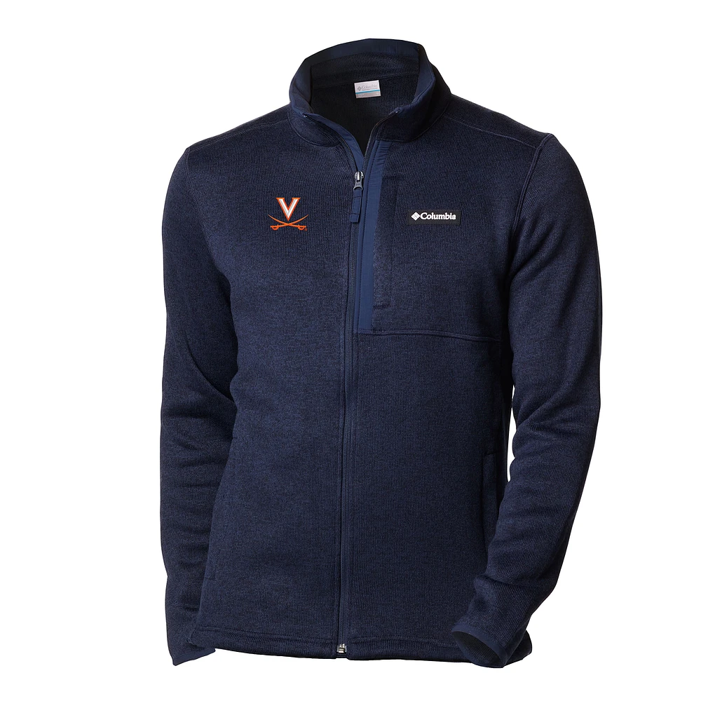 Men's Columbia Navy Virginia Cavaliers Sweater Weather Full-Zip Jacket
