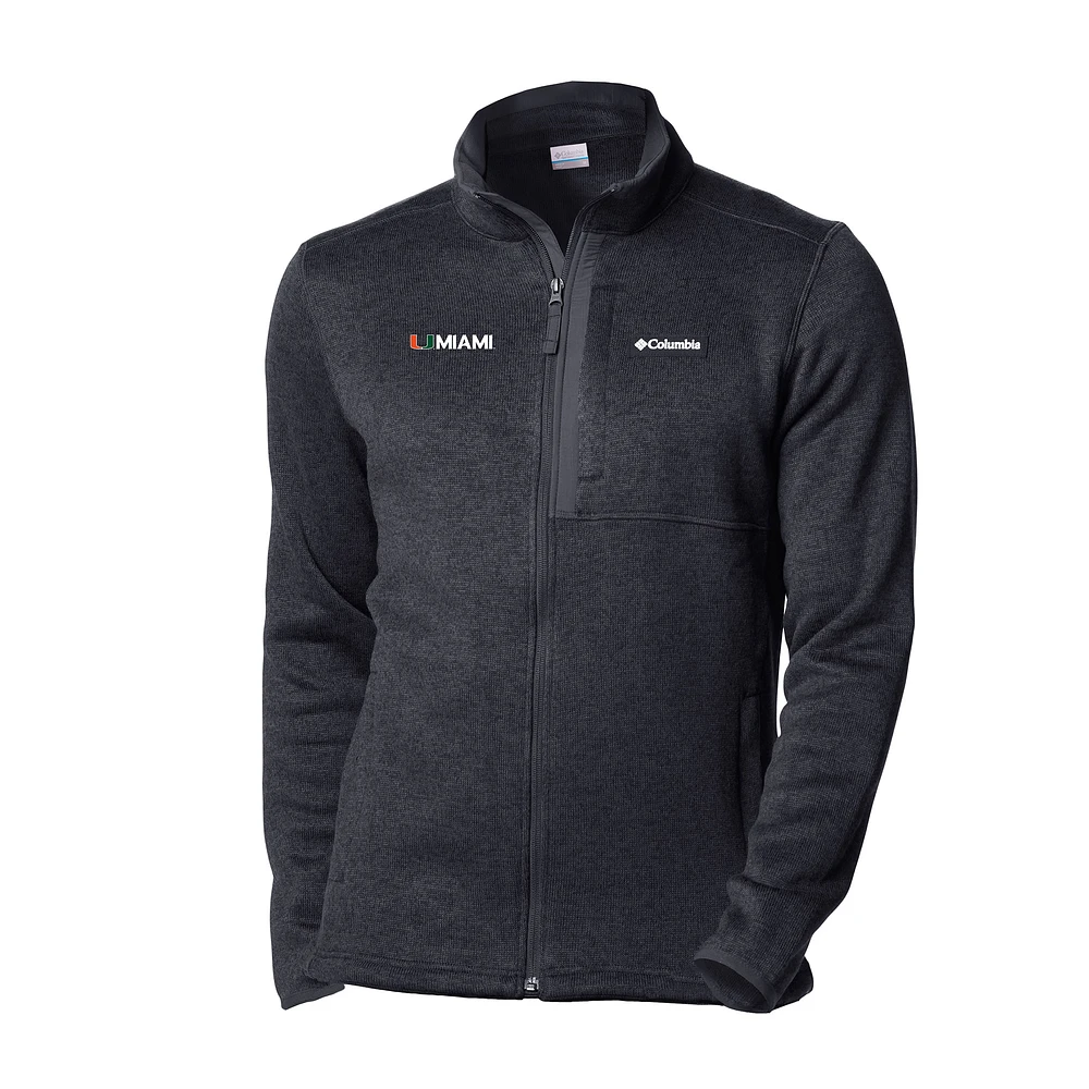 Men's Columbia Black Miami Hurricanes Sweater Weather Full-Zip Jacket