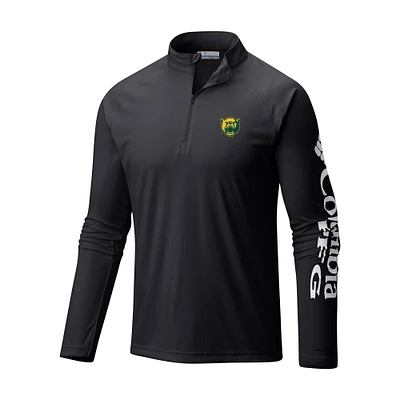 Men's Columbia Black Baylor Bears Terminal Tackle Omni-Wick Quarter-Zip Top