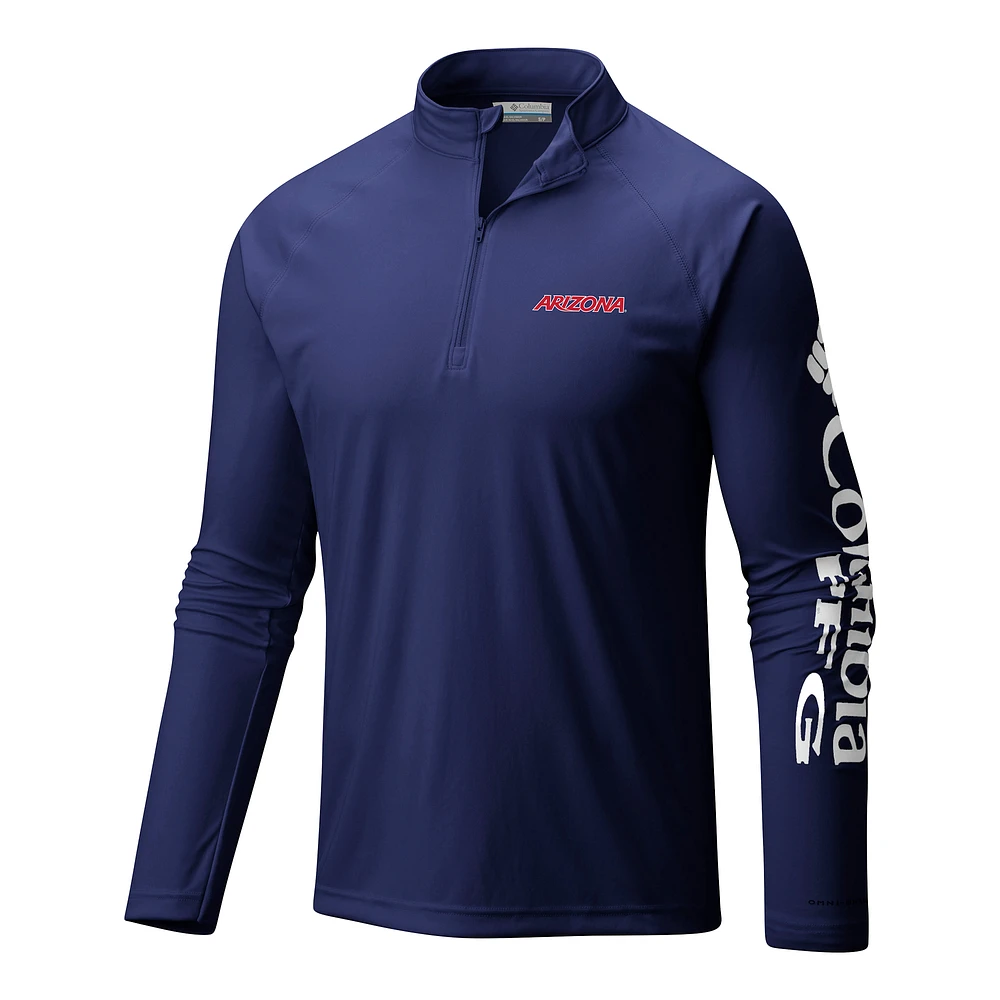 Men's Columbia Navy Arizona Wildcats Terminal Tackle Omni-Wick Quarter-Zip Top