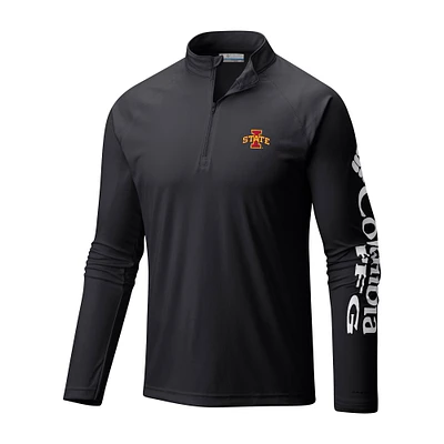 Men's Columbia Black Iowa State Cyclones Terminal Tackle Omni-Wick Quarter-Zip Top