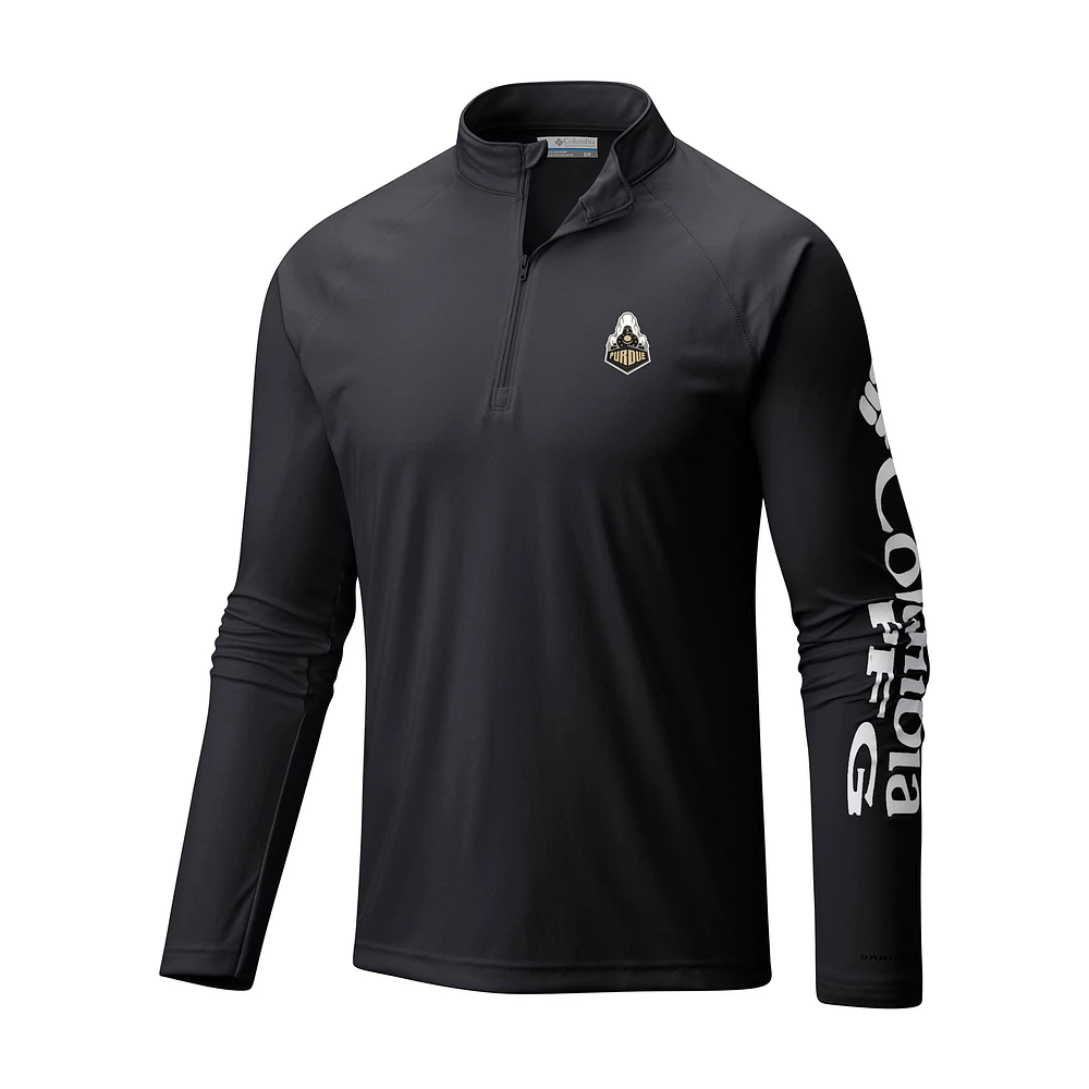 Men's Columbia Purdue Boilermakers Terminal Tackle Omni-Wick Quarter-Zip Top