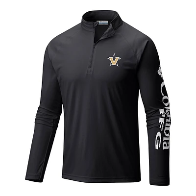 Men's Columbia Black Vanderbilt Commodores Terminal Tackle Omni-Wick Quarter-Zip Top