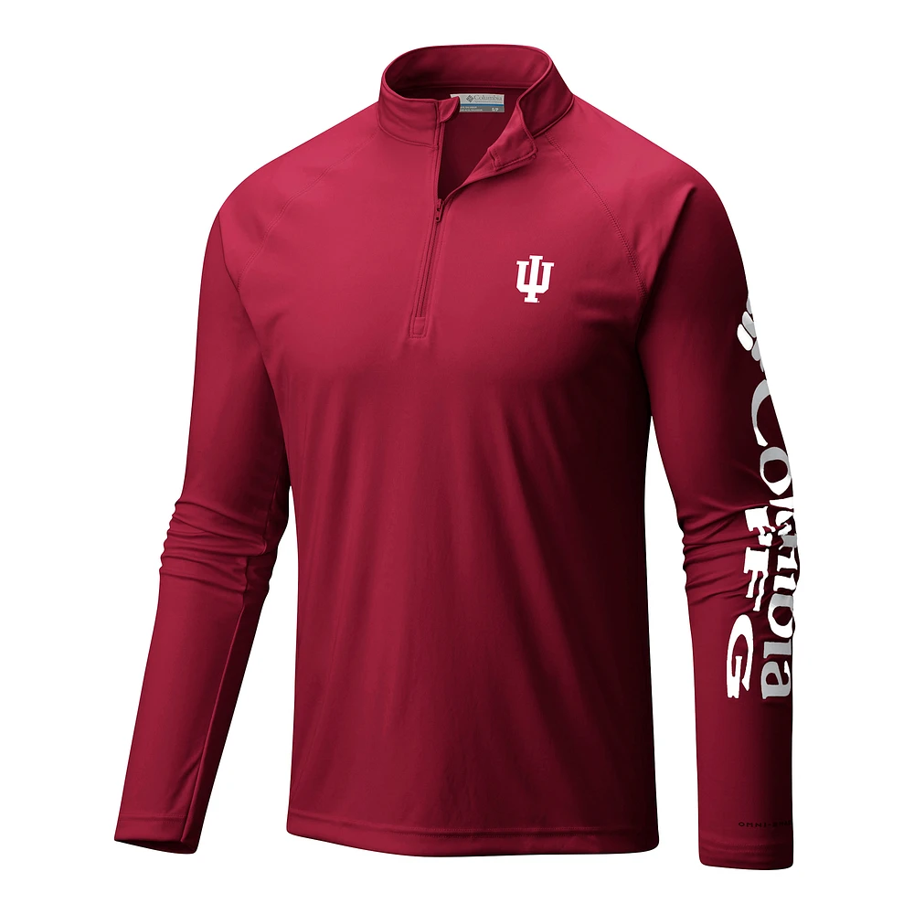 Men's Columbia Indiana Hoosiers Terminal Tackle Omni-Wick Quarter-Zip Top