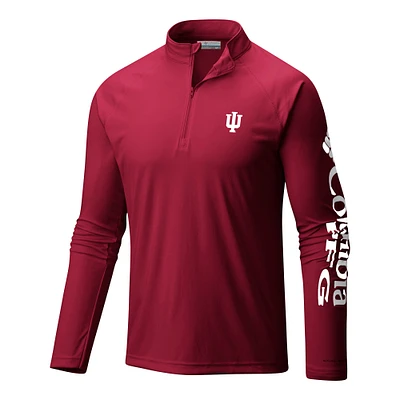 Men's Columbia Indiana Hoosiers Terminal Tackle Omni-Wick Quarter-Zip Top