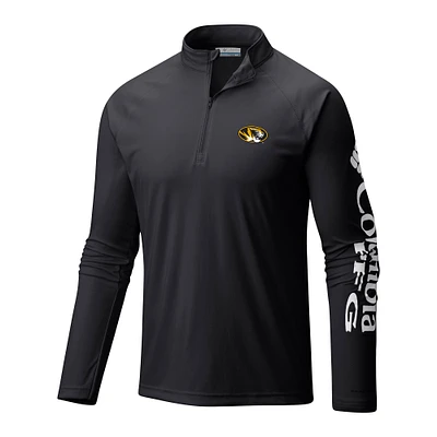 Men's Columbia Black Missouri Tigers Terminal Tackle Omni-Wick Quarter-Zip Top