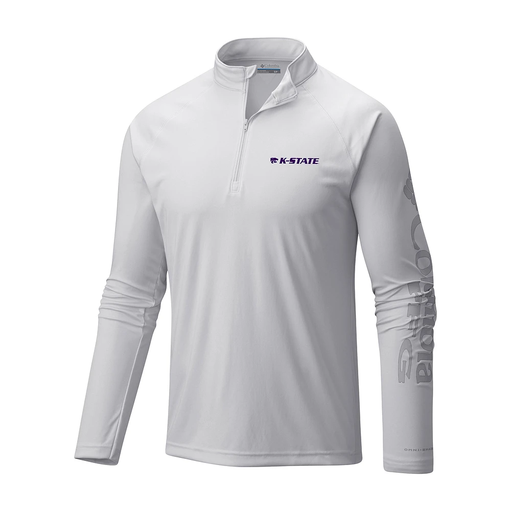 Men's Columbia Kansas State Wildcats Terminal Tackle Omni-Wick Quarter-Zip Top