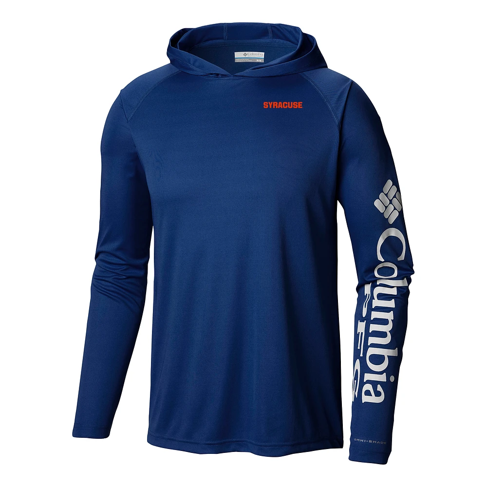 Men's Columbia Navy Syracuse Orange Terminal Tackle Omni-Shade Lightweight Pullover Hoodie