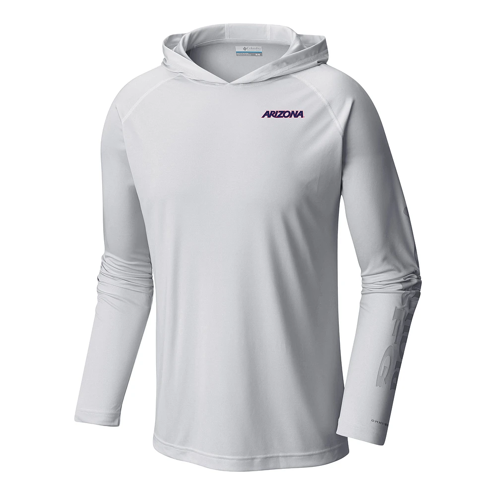 Men's Columbia White Arizona Wildcats Terminal Tackle Omni-Shade Lightweight Pullover Hoodie