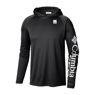 Men's Columbia Black Mississippi State Bulldogs Terminal Tackle Omni-Shade Lightweight Pullover Hoodie