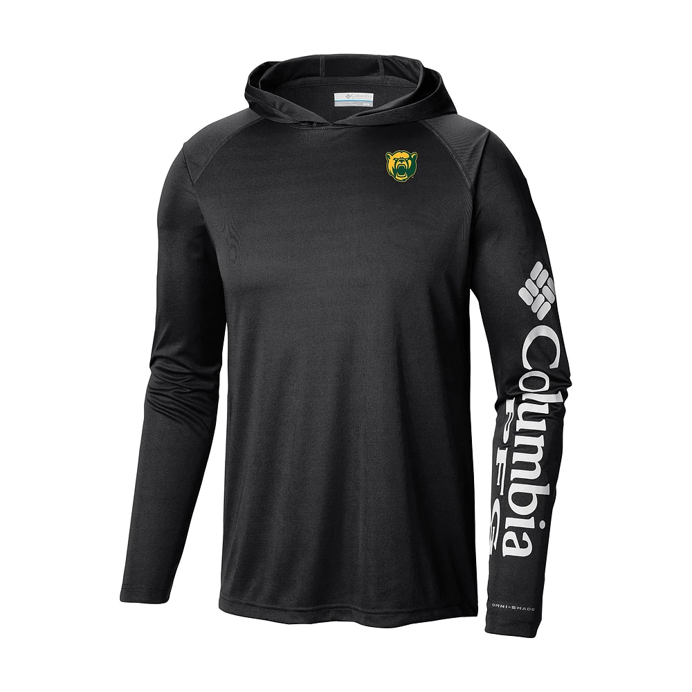 Men's Columbia Black Baylor Bears Terminal Tackle Omni-Shade Lightweight Pullover Hoodie