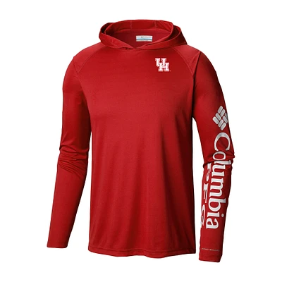 Men's Columbia Houston Cougars Terminal Tackle Omni-Shade Lightweight Pullover Hoodie